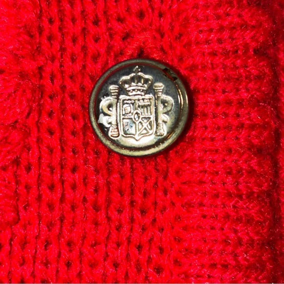 Vintage Tally-Ho Red Cardigan Sweater Floral Embroidery Grannycore XL - Picture 3 of 9